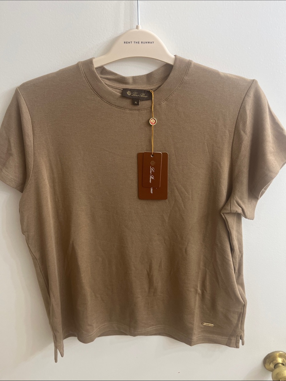 Loro Piana Wool Tee with Gold Hardware - Camel